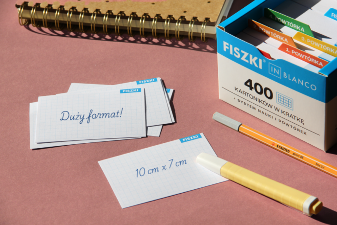 Duże fiszki In Blanco do nauki