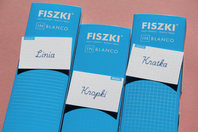 Czyste fiszki In Blanco w kropki, linię i kratkę