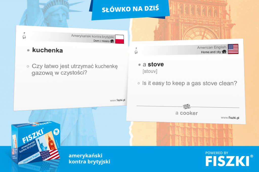 fiszka ze słowem kuchenka (American English)