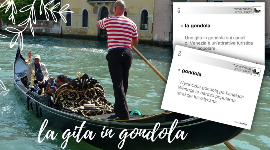 Wirtualna wycieczka do Włoch fiszki - gondola