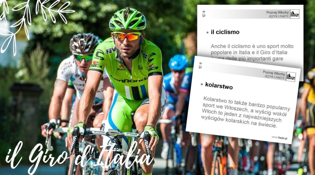 fiszka język włoski: kolarstwo - il ciclismo