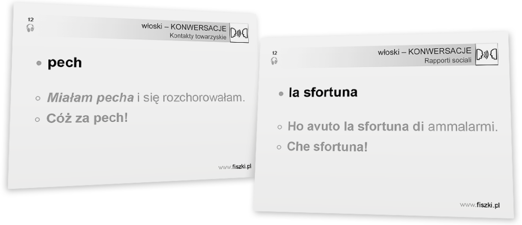 podstawowe zwroty po włosku - la sfortuna (pech)