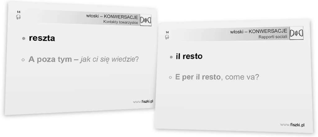 podstawowe zwroty po włosku - resto (reszta)