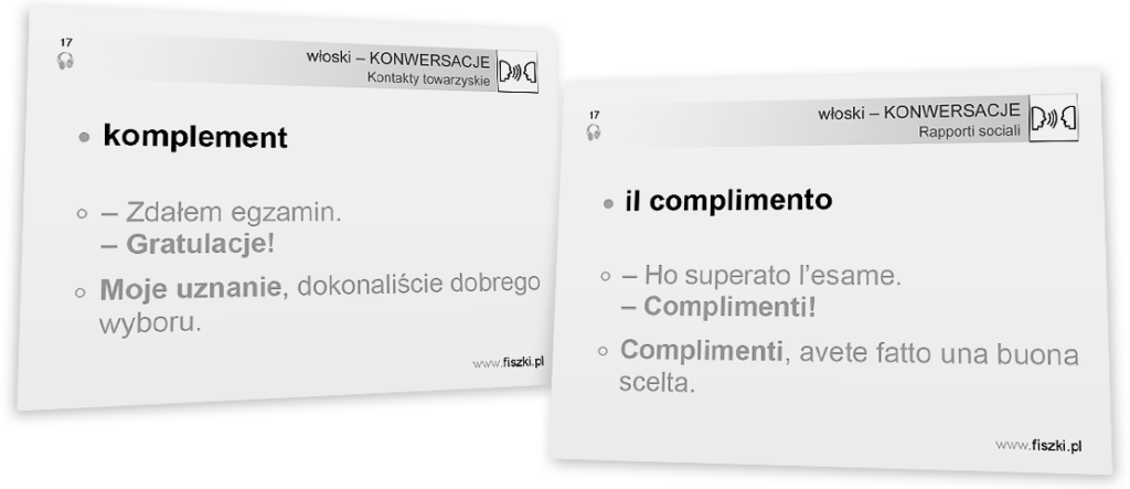 podstawowe zwroty po włosku - il complimento (komplement)